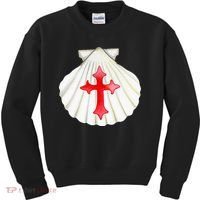 Camino De Santiago Pilgrim Cross Shell Kids Sweatshirt thumb 0