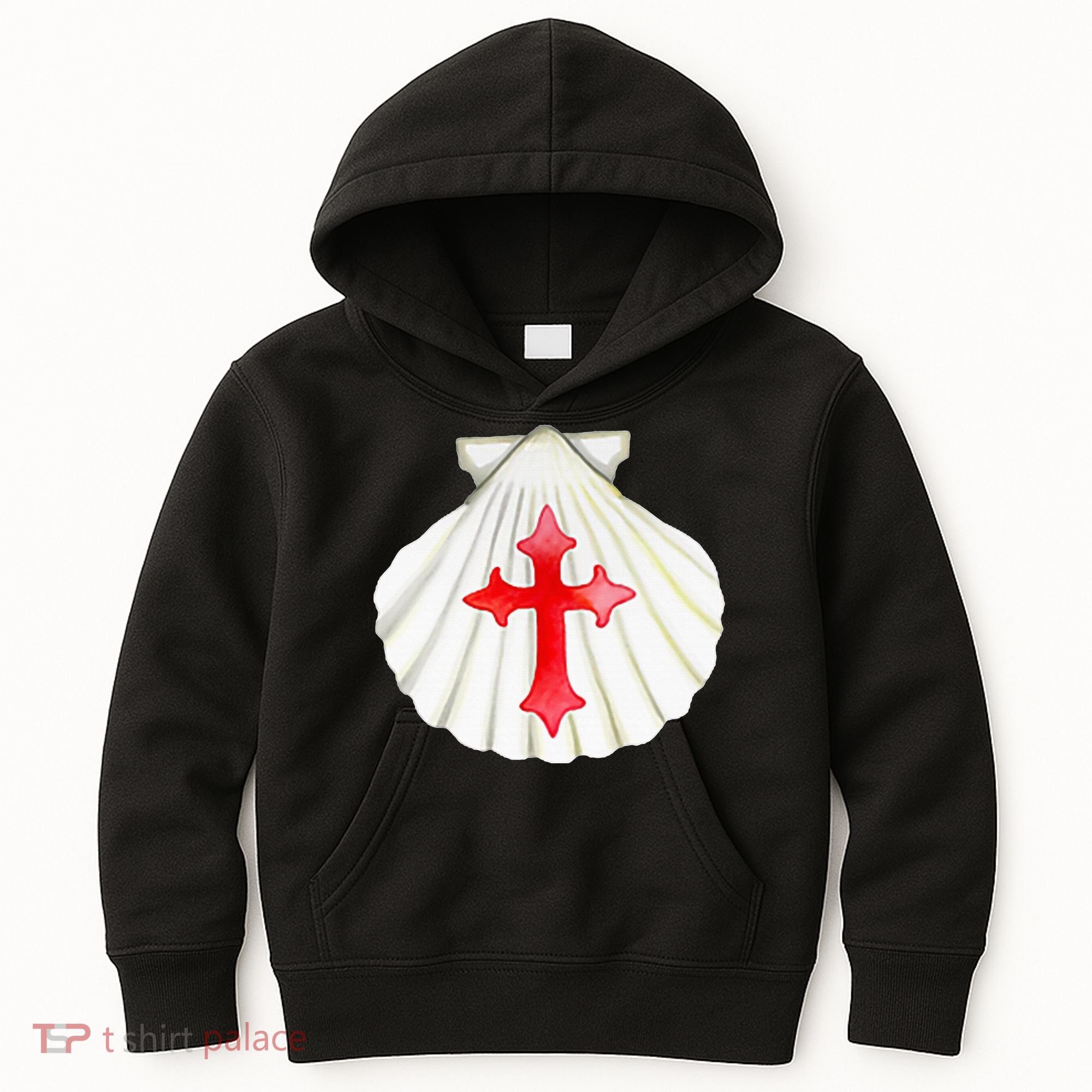 Camino De Santiago Pilgrim Cross Shell Kids Hoodie