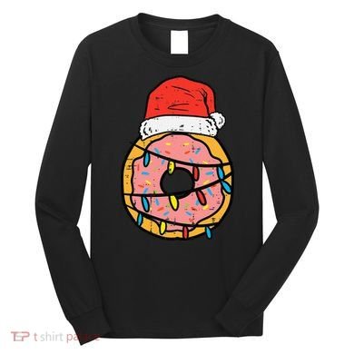 Christmas Donut Santa Cute Xmas Baking Baker Long Sleeve Shirt