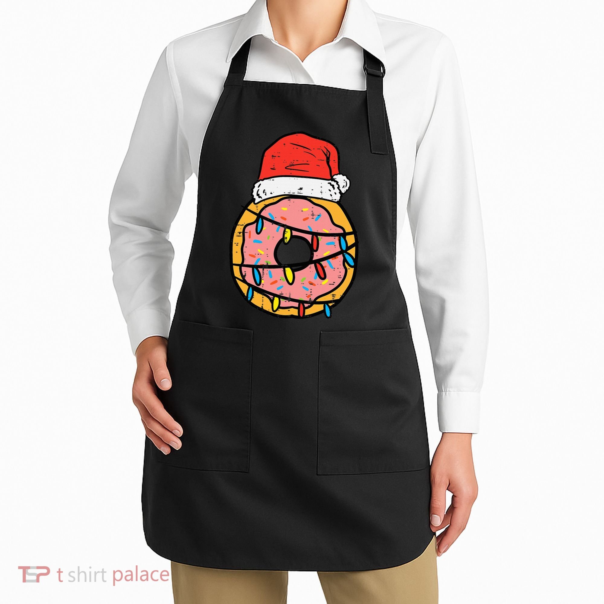 Christmas Donut Santa Cute Xmas Baking Baker Apron
