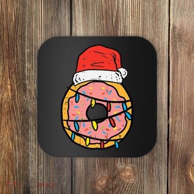 Christmas Donut Santa Cute Xmas Baking Baker Coaster