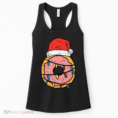 Christmas Donut Santa Cute Xmas Baking Baker Women's Tank Top