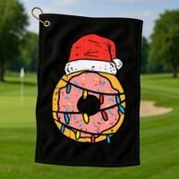 Christmas Donut Santa Cute Xmas Baking Baker Golf Towel thumb 1