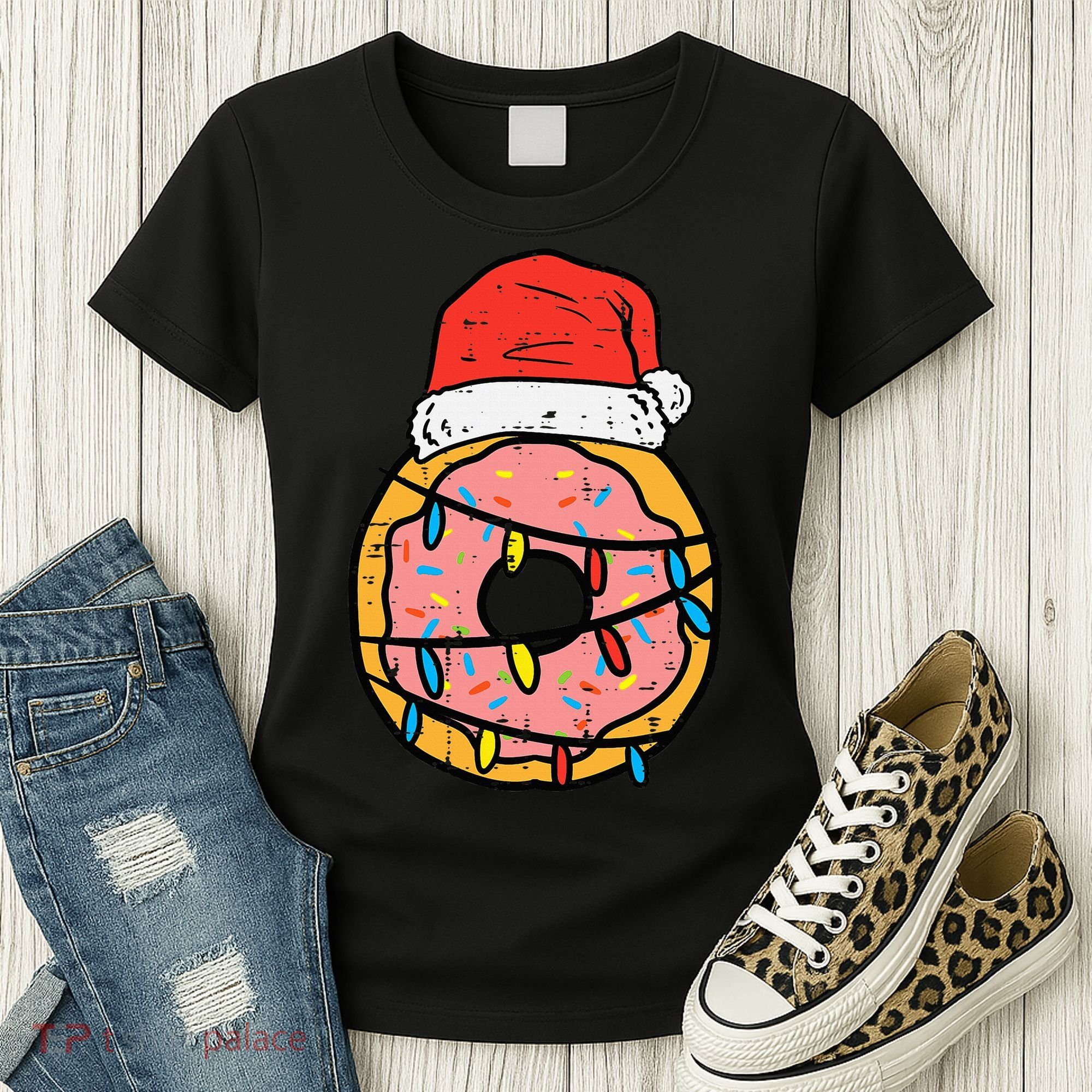 Christmas Donut Santa Cute Xmas Baking Baker Women's T-Shirt
