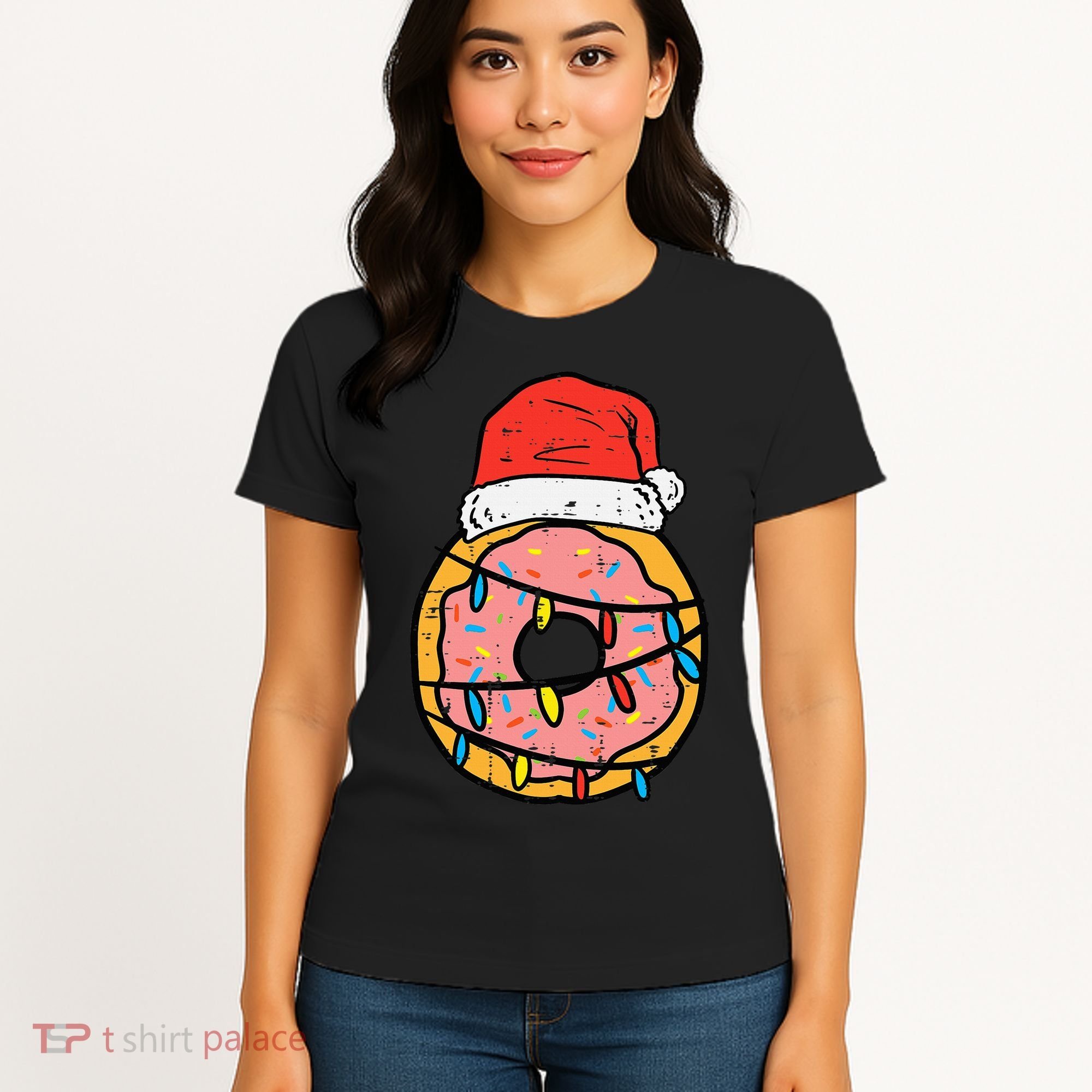Christmas Donut Santa Cute Xmas Baking Baker Women's T-Shirt