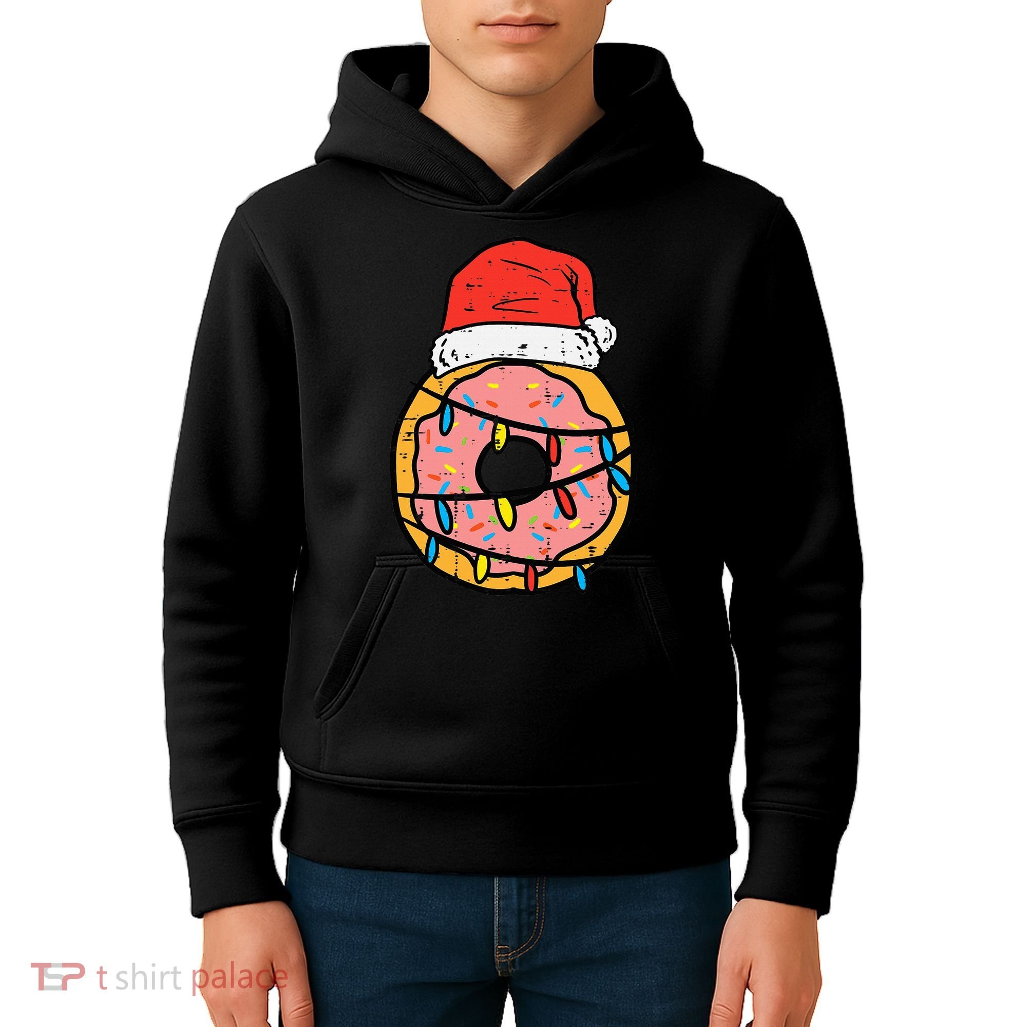 Christmas Donut Santa Cute Xmas Baking Baker Kids Hoodie