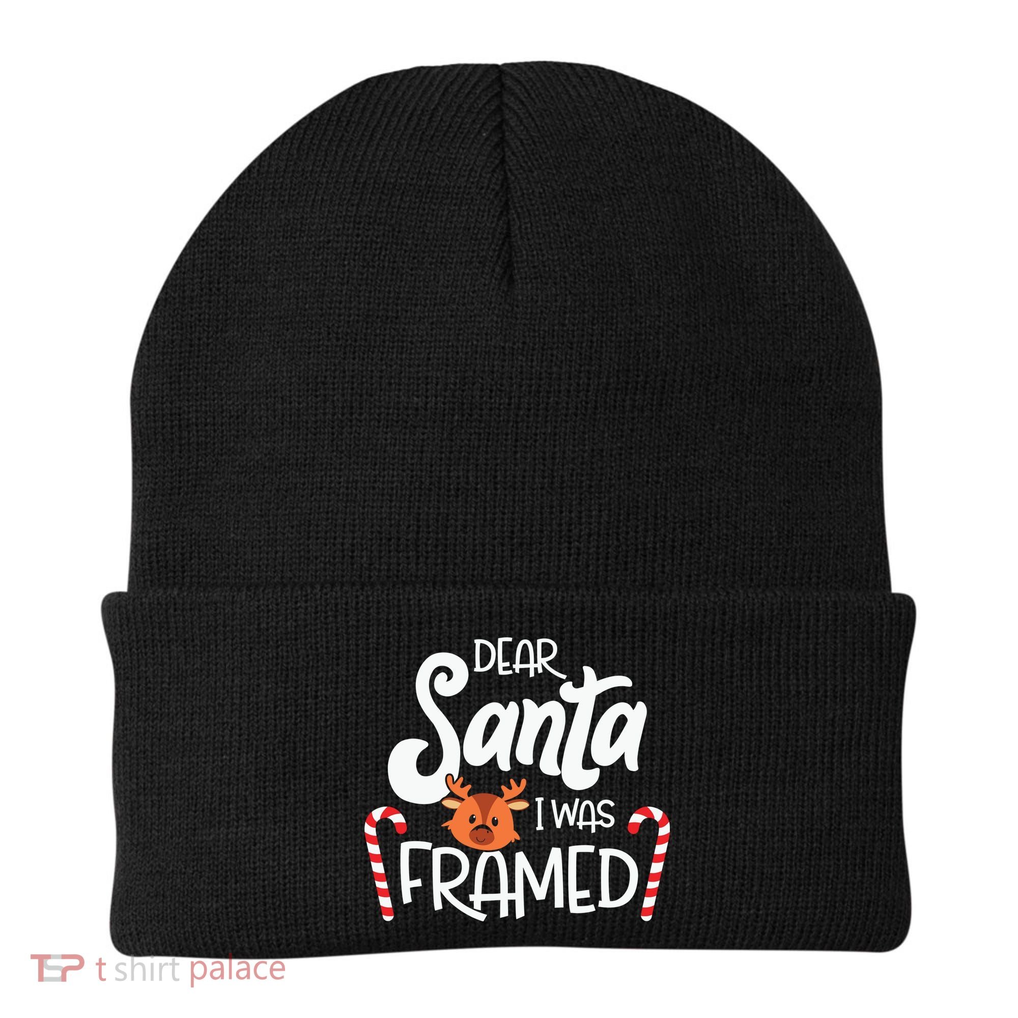 Christmas Dear Santa I Was Framed Xmas Holiday Beanie