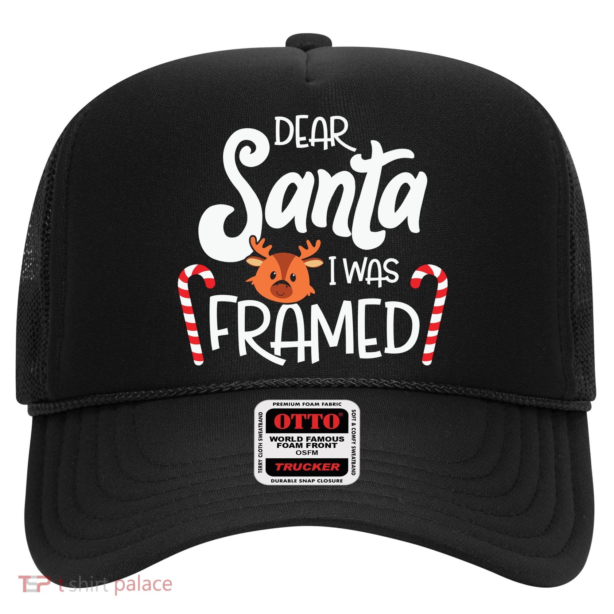 Christmas Dear Santa I Was Framed Xmas Holiday Hat