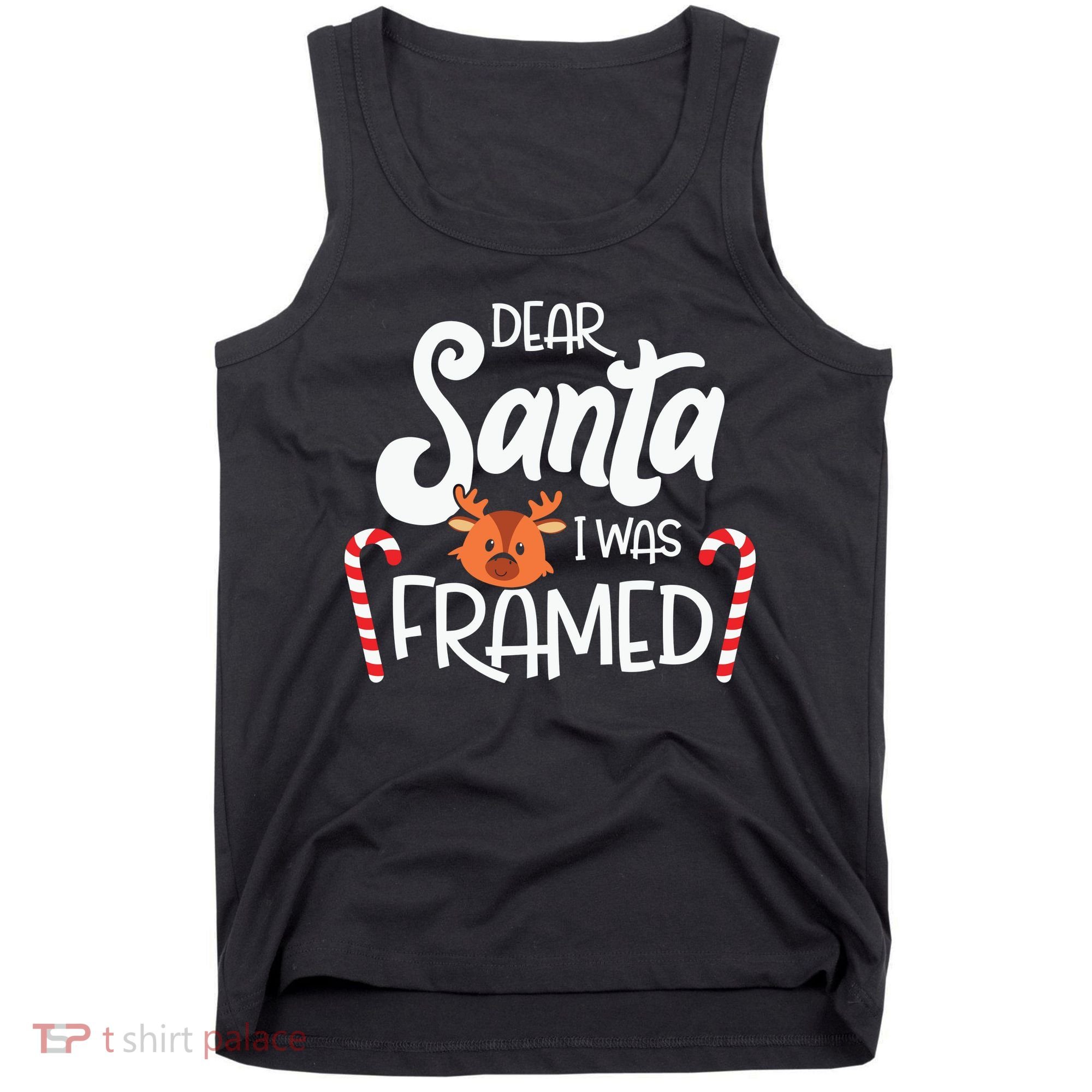 Christmas Dear Santa I Was Framed Xmas Holiday Tank Top