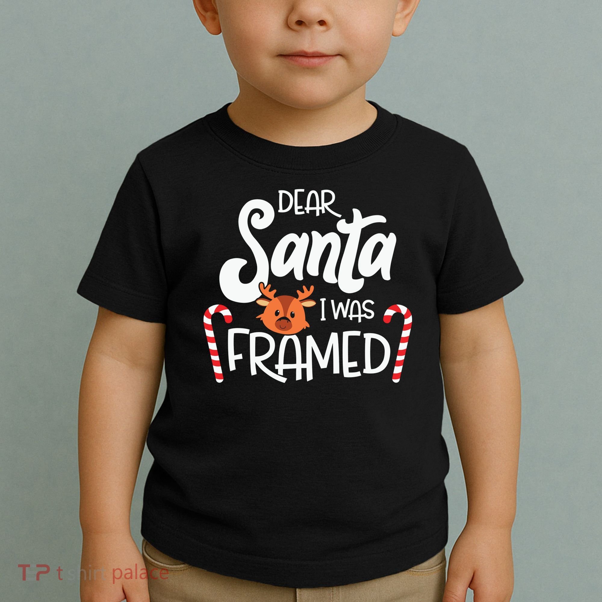 Christmas Dear Santa I Was Framed Xmas Holiday Toddler T-Shirt