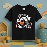 Christmas Dear Santa I Was Framed Xmas Holiday Toddler T-Shirt thumb 3