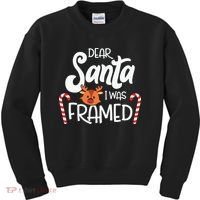 Christmas Dear Santa I Was Framed Xmas Holiday Kids Sweatshirt thumb 0