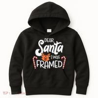 Christmas Dear Santa I Was Framed Xmas Holiday Kids Hoodie thumb 0