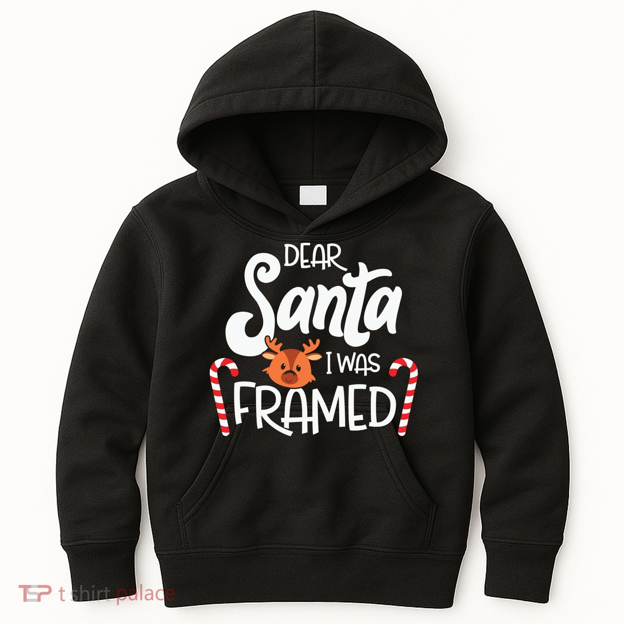 Christmas Dear Santa I Was Framed Xmas Holiday Kids Hoodie