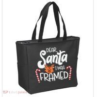 Christmas Dear Santa I Was Framed Xmas Holiday Tote Bag thumb 2