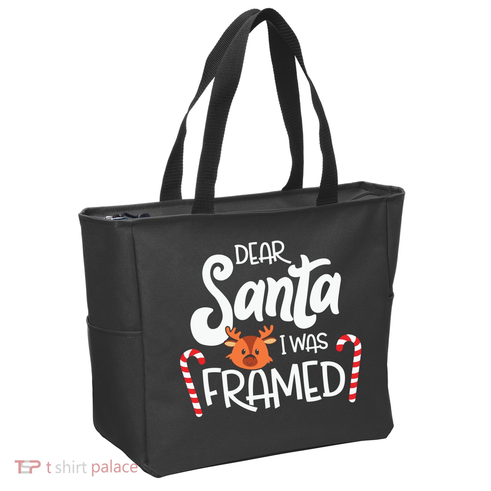 Christmas Dear Santa I Was Framed Xmas Holiday Tote Bag