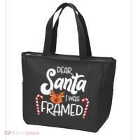 Christmas Dear Santa I Was Framed Xmas Holiday Tote Bag thumb 3