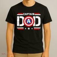 Captain Dad Superhero Funny Men Fathers Day Vintage Dad T-Shirt thumb 3