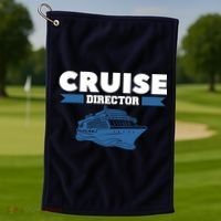 Cruise Director Ship Cruising Vacation Captain Golf Towel thumb 1