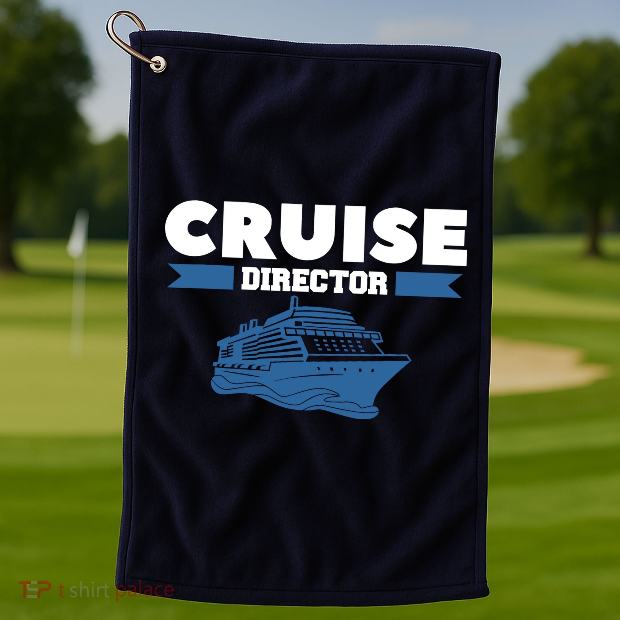 Cruise Director Ship Cruising Vacation Captain Golf Towel