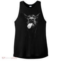 Cool Doberman Sticking Tongue Out In Playful Defiance Ladies PosiCharge Tri-Blend Wicking Tank thumb 0