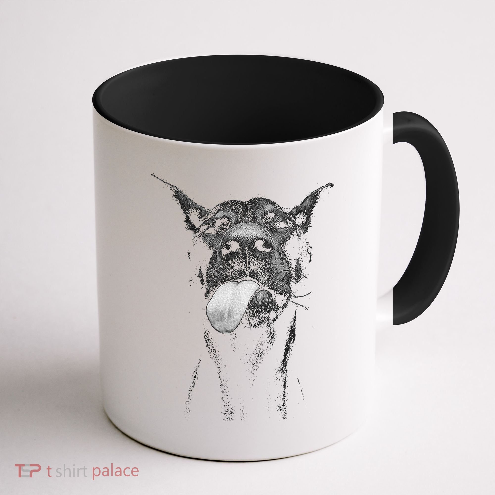 Cool Doberman Sticking Tongue Out In Playful Defiance Coffee Mug