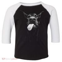 Cool Doberman Sticking Tongue Out In Playful Defiance Toddler Fine Jersey T-Shirt thumb 0