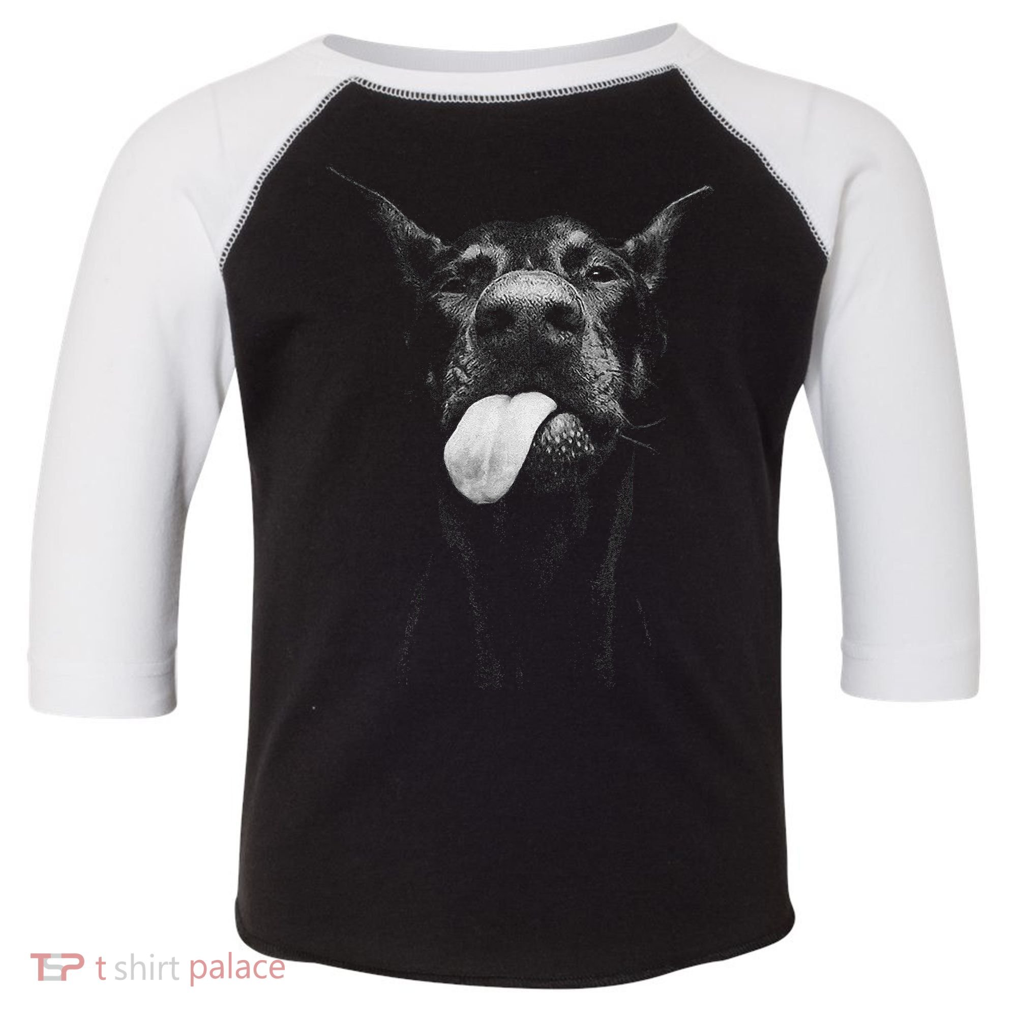 Cool Doberman Sticking Tongue Out In Playful Defiance Toddler Fine Jersey T-Shirt
