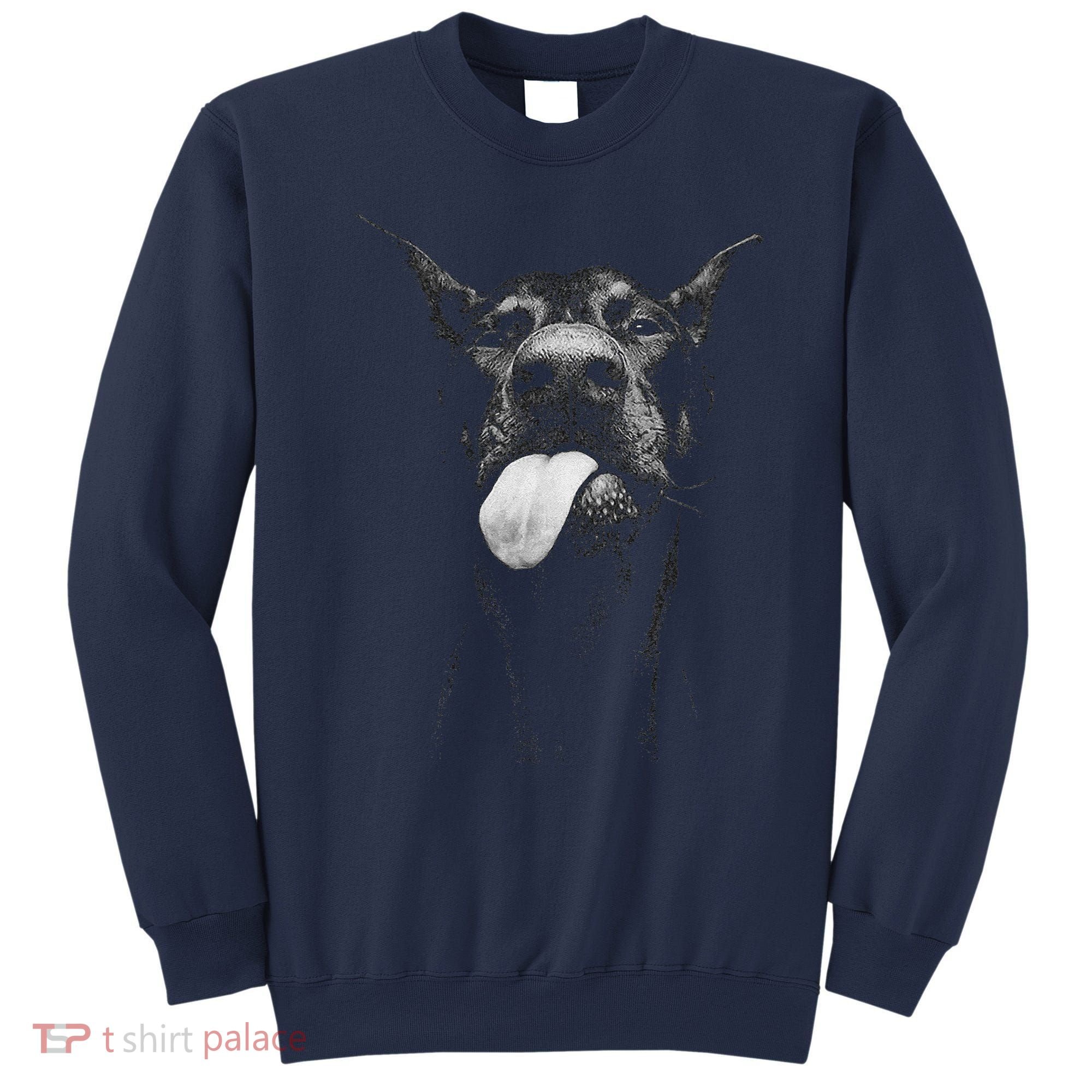 Cool Doberman Sticking Tongue Out In Playful Defiance Sweatshirt