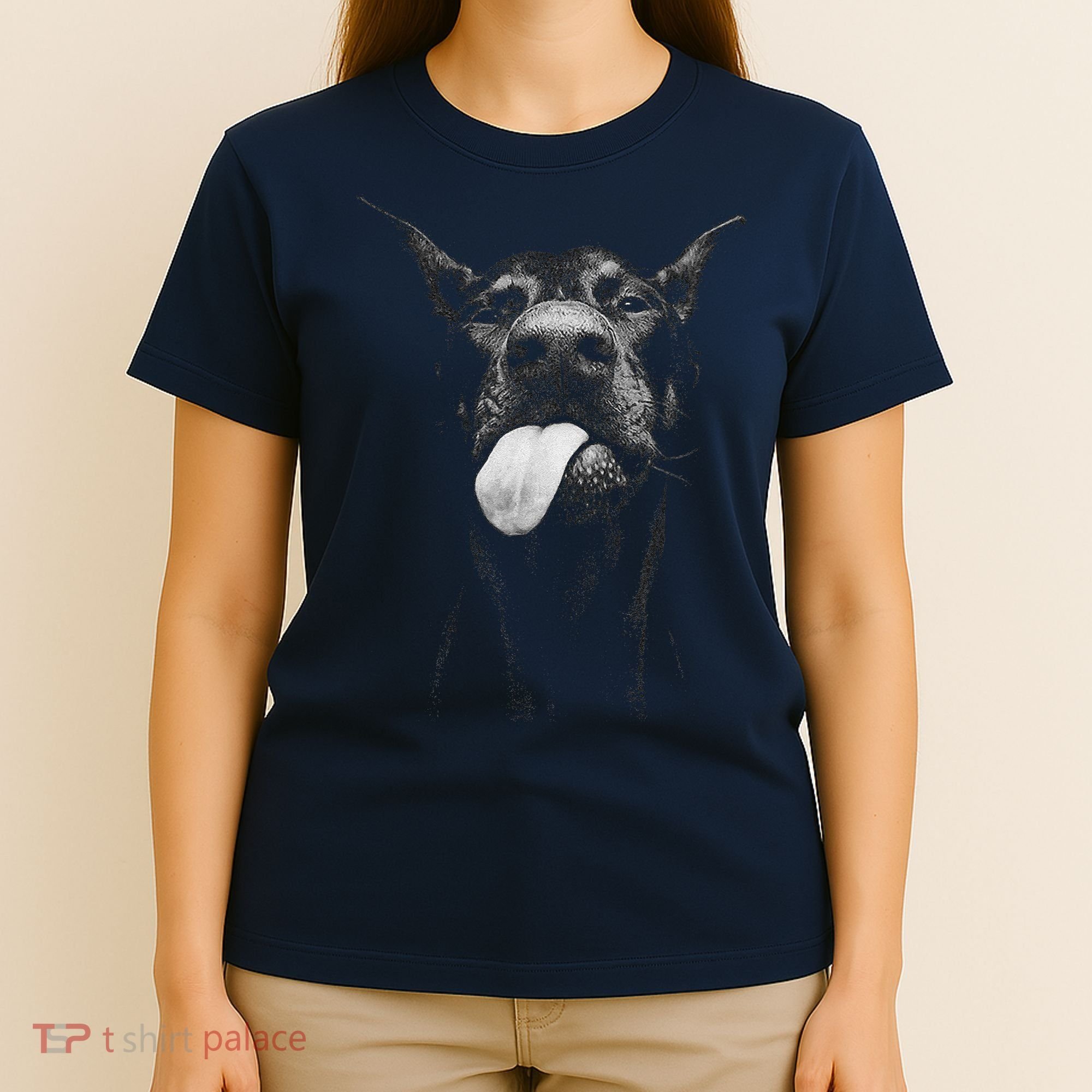 Cool Doberman Sticking Tongue Out In Playful Defiance T-Shirt