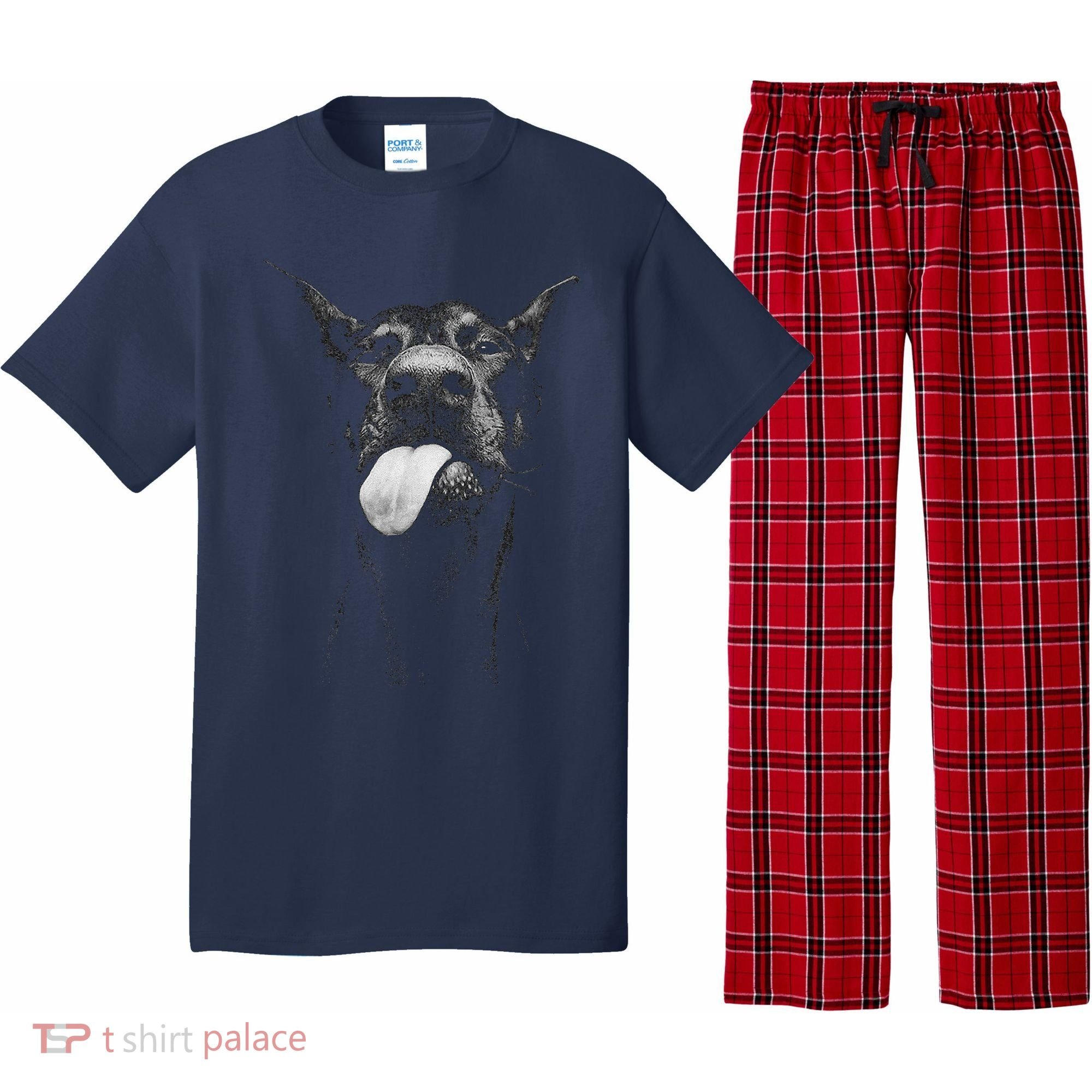 Cool Doberman Sticking Tongue Out In Playful Defiance Pajama Set