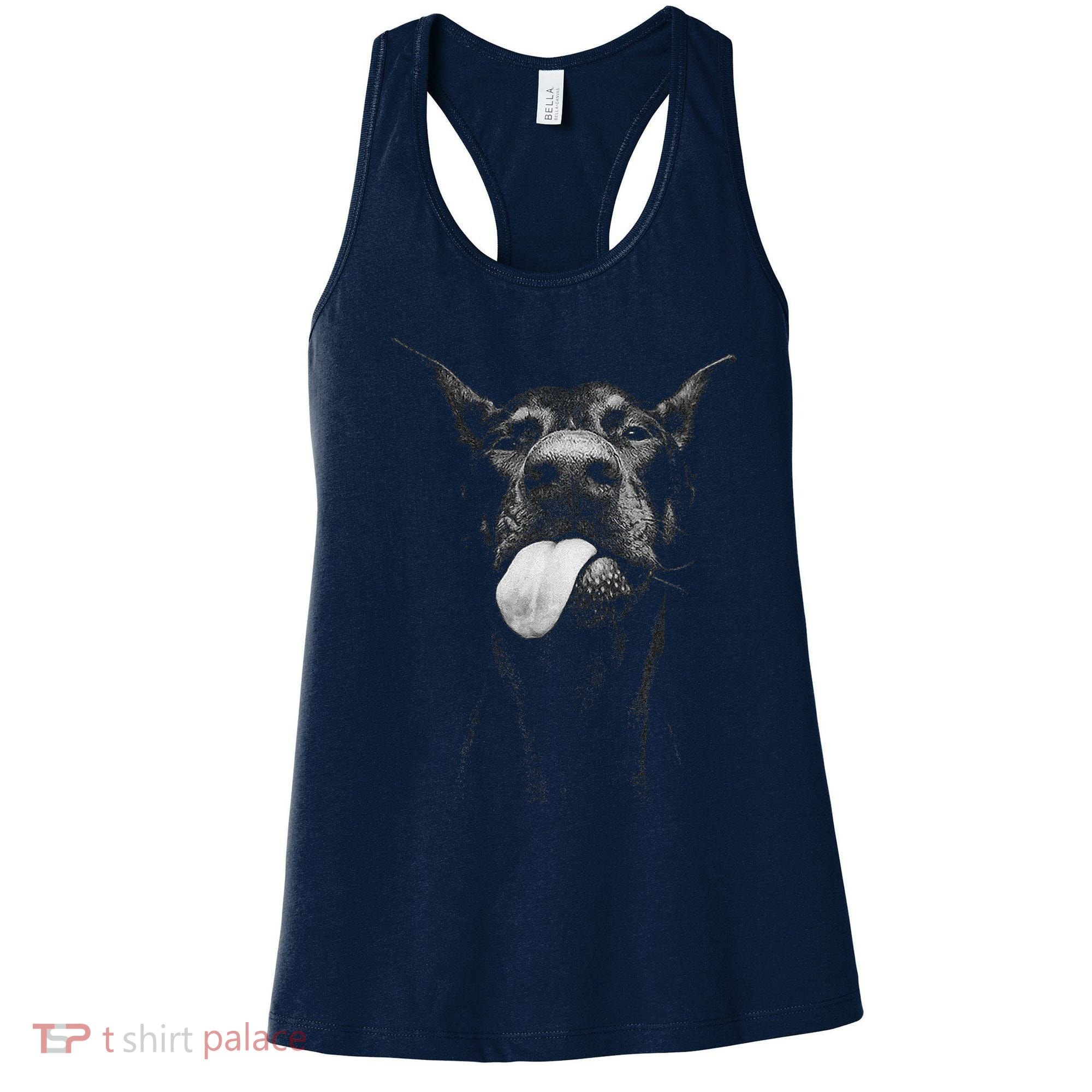 Cool Doberman Sticking Tongue Out In Playful Defiance Women's Tank Top
