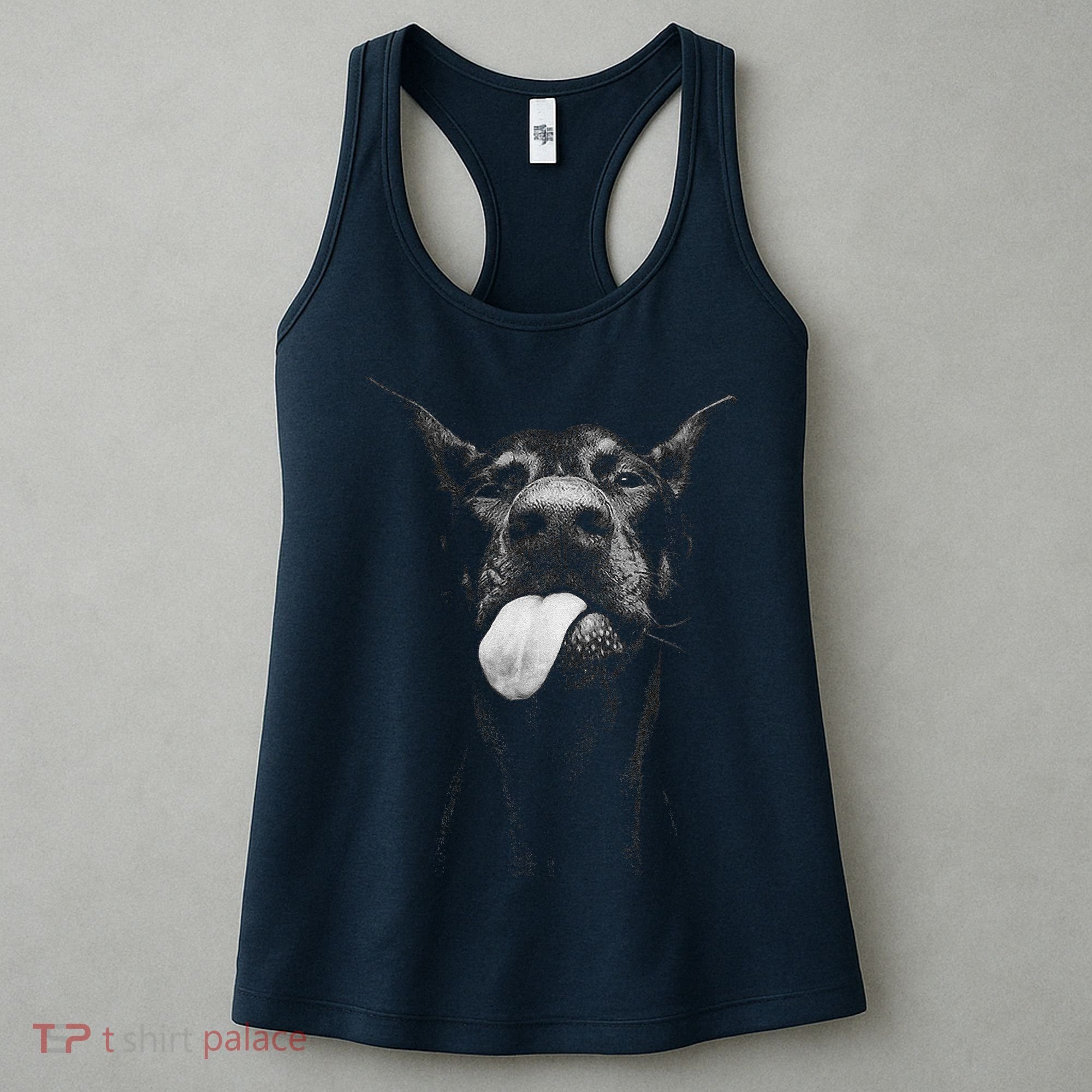Cool Doberman Sticking Tongue Out In Playful Defiance Women's Tank Top