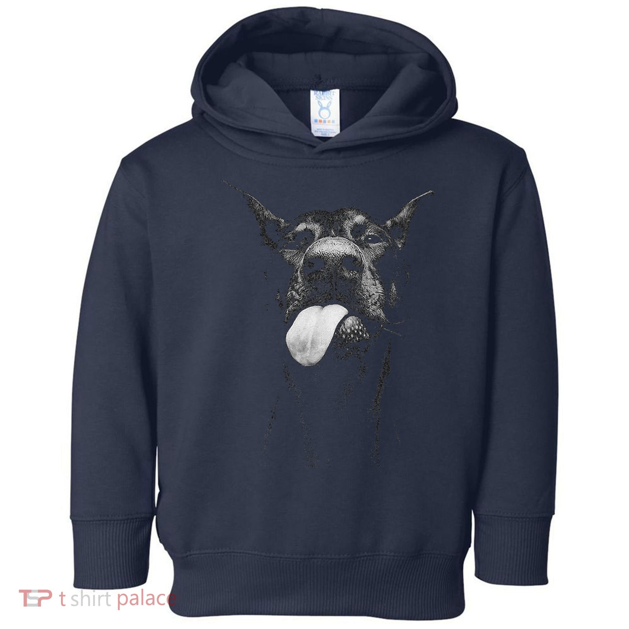 Cool Doberman Sticking Tongue Out In Playful Defiance Toddler Hoodie