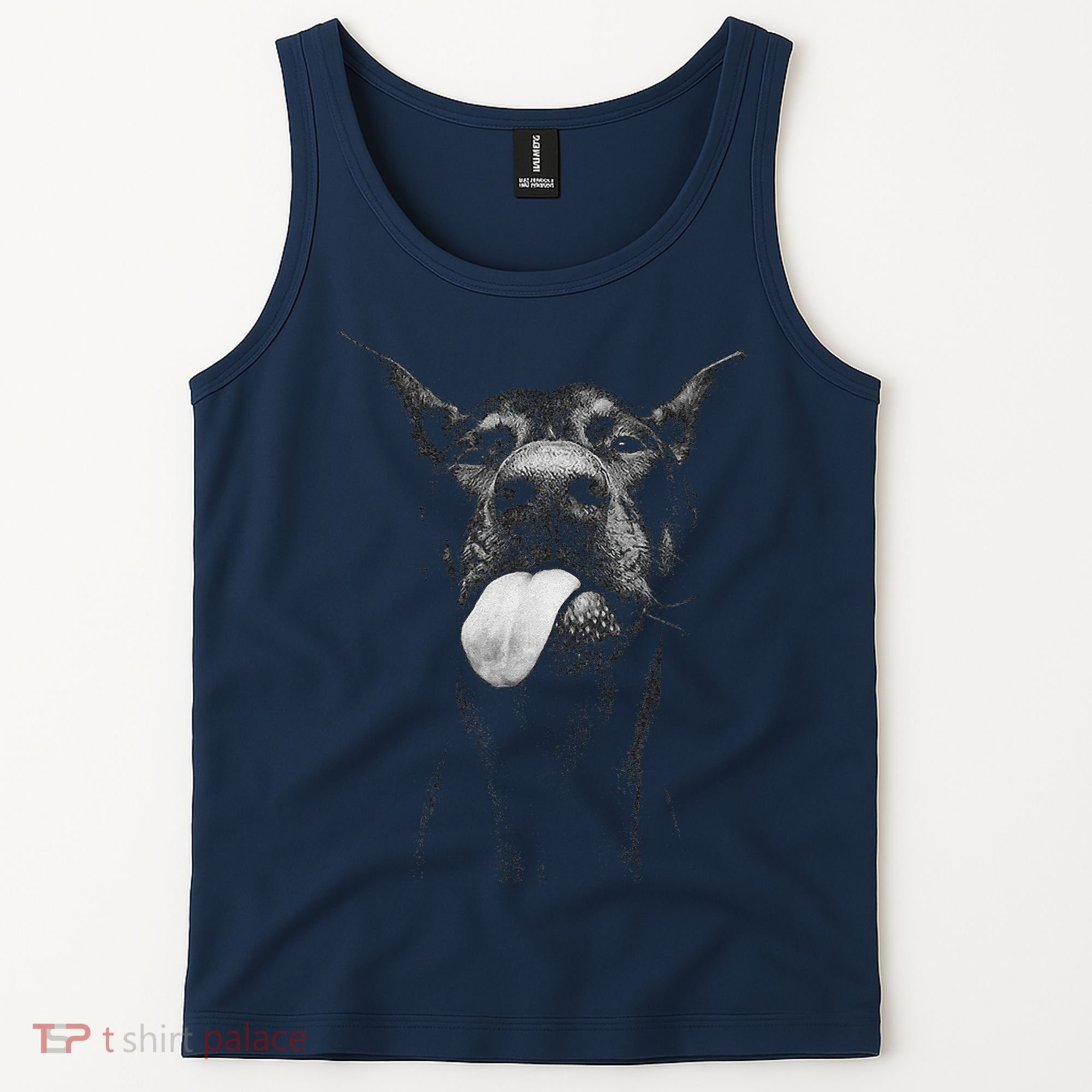 Cool Doberman Sticking Tongue Out In Playful Defiance Tank Top