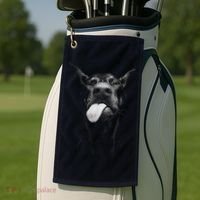 Cool Doberman Sticking Tongue Out In Playful Defiance Golf Towel thumb 2