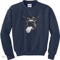 Cool Doberman Sticking Tongue Out In Playful Defiance Kids Sweatshirt thumb 0
