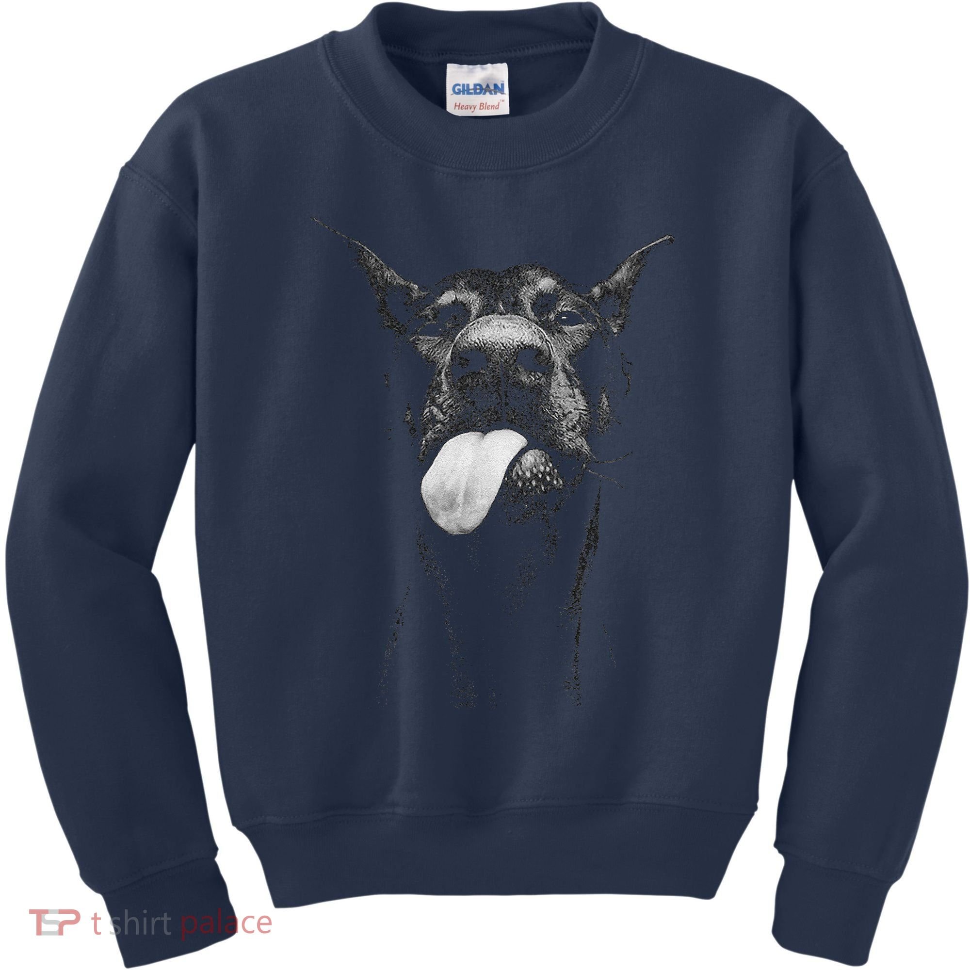 Cool Doberman Sticking Tongue Out In Playful Defiance Kids Sweatshirt