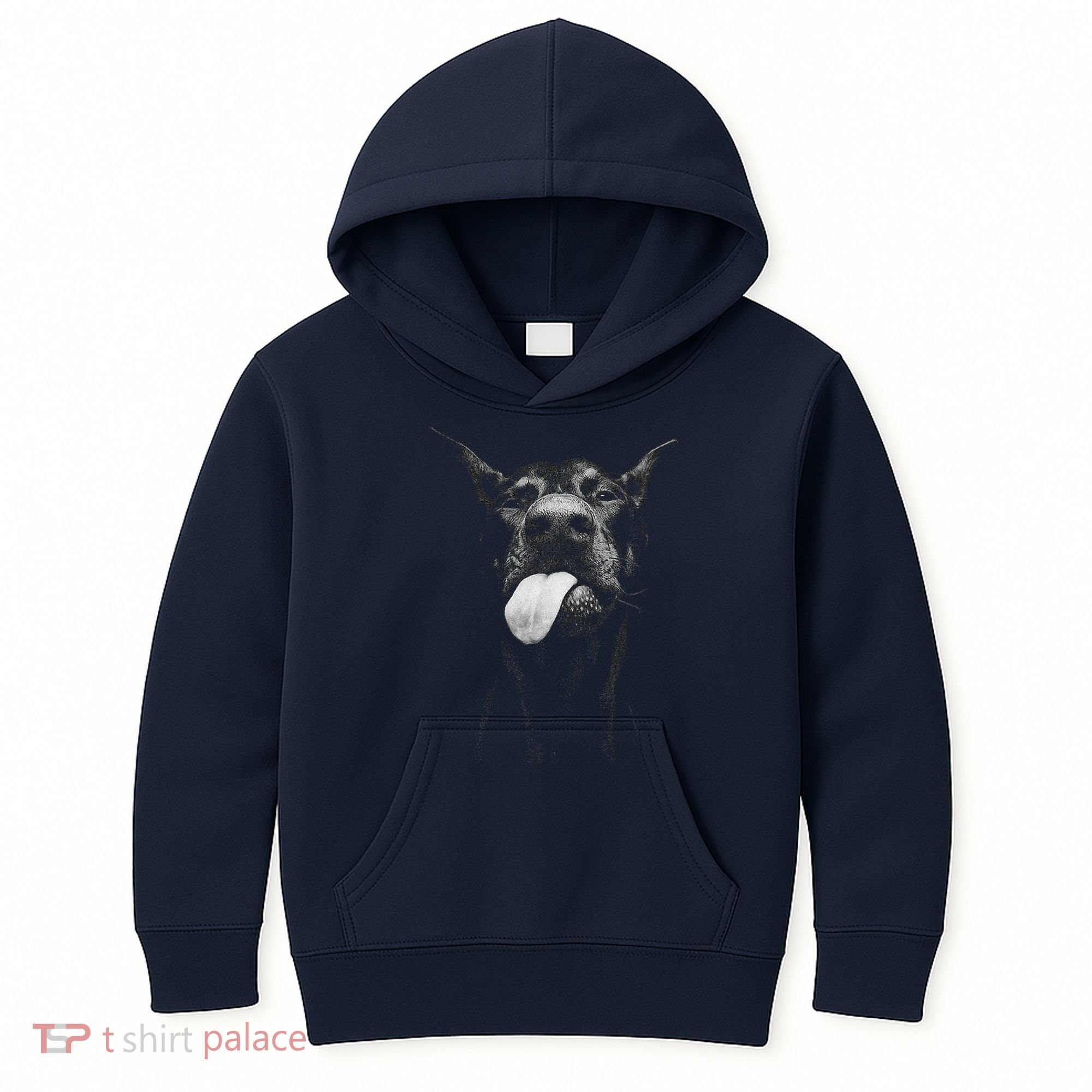 Cool Doberman Sticking Tongue Out In Playful Defiance Kids Hoodie