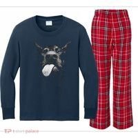 Cool Doberman Sticking Tongue Out In Playful Defiance Kids Long Sleeve Plaid Pajama Set thumb 0