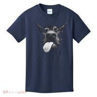 Cool Doberman Sticking Tongue Out In Playful Defiance Kids T-Shirt thumb 0