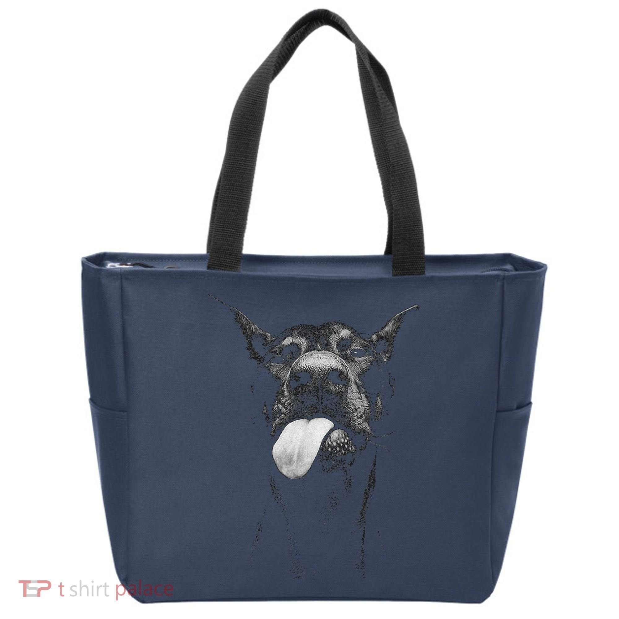 Cool Doberman Sticking Tongue Out In Playful Defiance Tote Bag