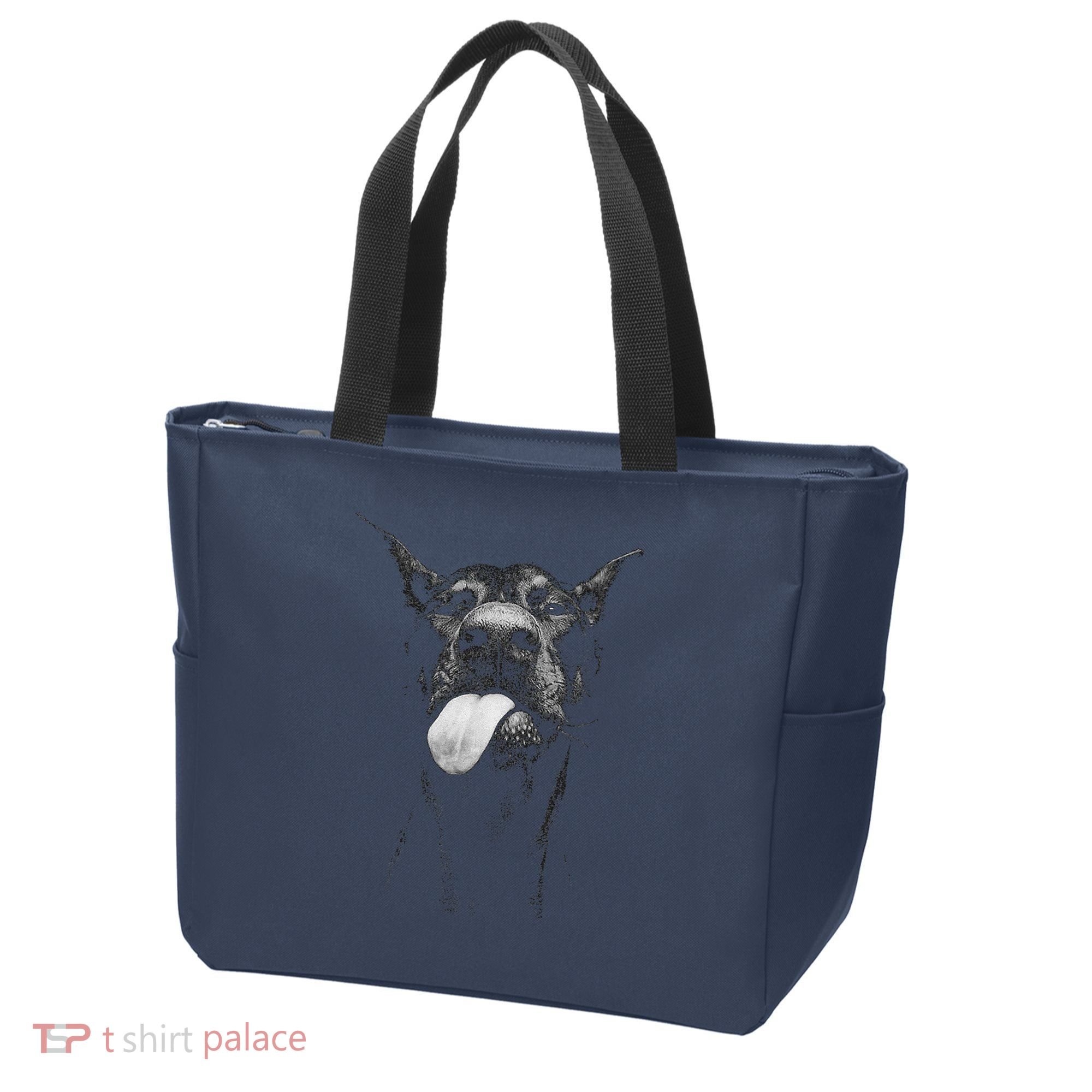 Cool Doberman Sticking Tongue Out In Playful Defiance Tote Bag