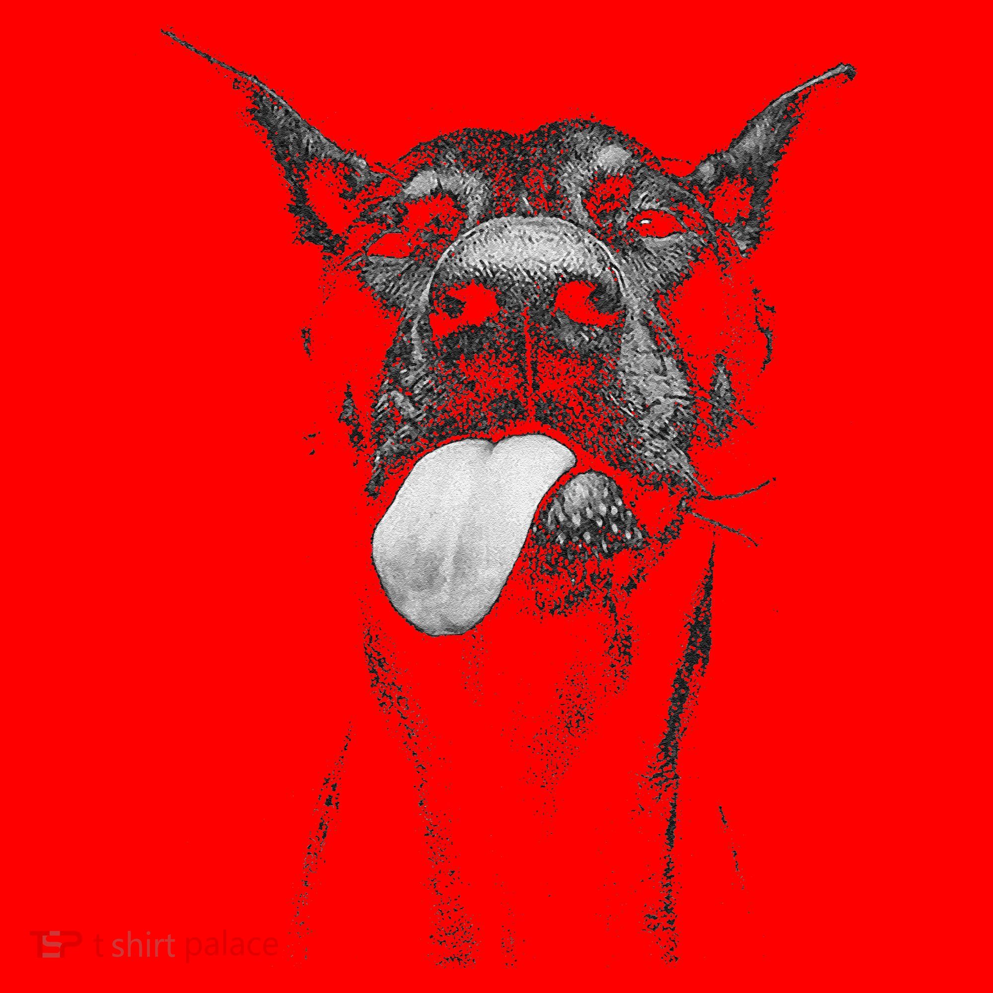 Cool Doberman Sticking Tongue Out In Playful Defiance Santa Hat