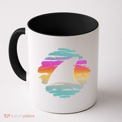 Colorful Distressed Shark Fin Coffee Mug
