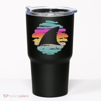 Colorful Distressed Shark Fin Tumbler