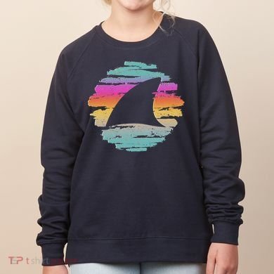 Colorful Distressed Shark Fin Women's Sweatshirt