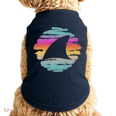 Colorful Distressed Shark Fin Doggie Tank