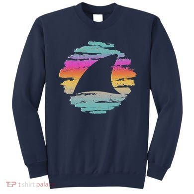 Colorful Distressed Shark Fin Sweatshirt