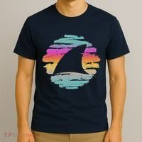 Colorful Distressed Shark Fin T-Shirt thumb 3